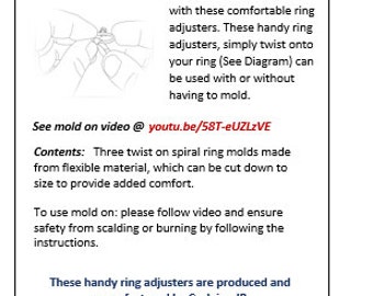 Women's and Men's Ring Fix, Secure Loose Rings, Ring Snug, Ring Mold, snuggies, Reducer, Adjuster 3 X Molds, See Video 