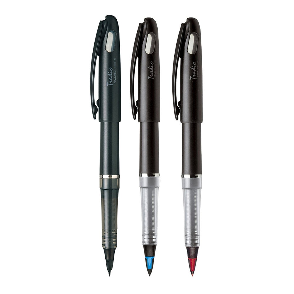 Pentel EnerGel Tradio Refillable Ink Rollerball Pen Black & Blue Ink 0.7mm 