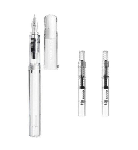 -Clear Transparent +CON-40 2pcs Pilot Kakuno FKA-1SR-EF Fountain Pen Extra Fine