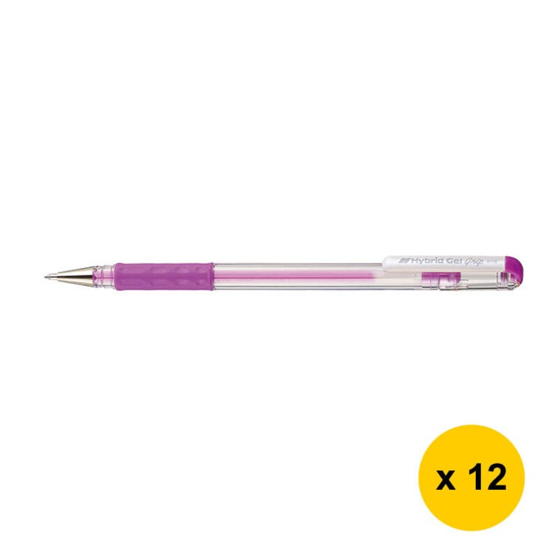 12pcs Set Pastel Violet Pentel Hybrid Gel Grip K118L 0.8mm Pastel Gel Roller Pens
