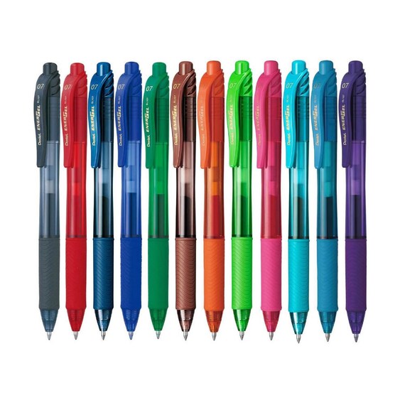 6 x Pentel EnerGel Ener Gel BL107 0.7mm Metal Tip Rollerball Gel Ink Pen Pink
