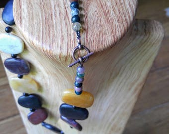 Natural stone statement necklace