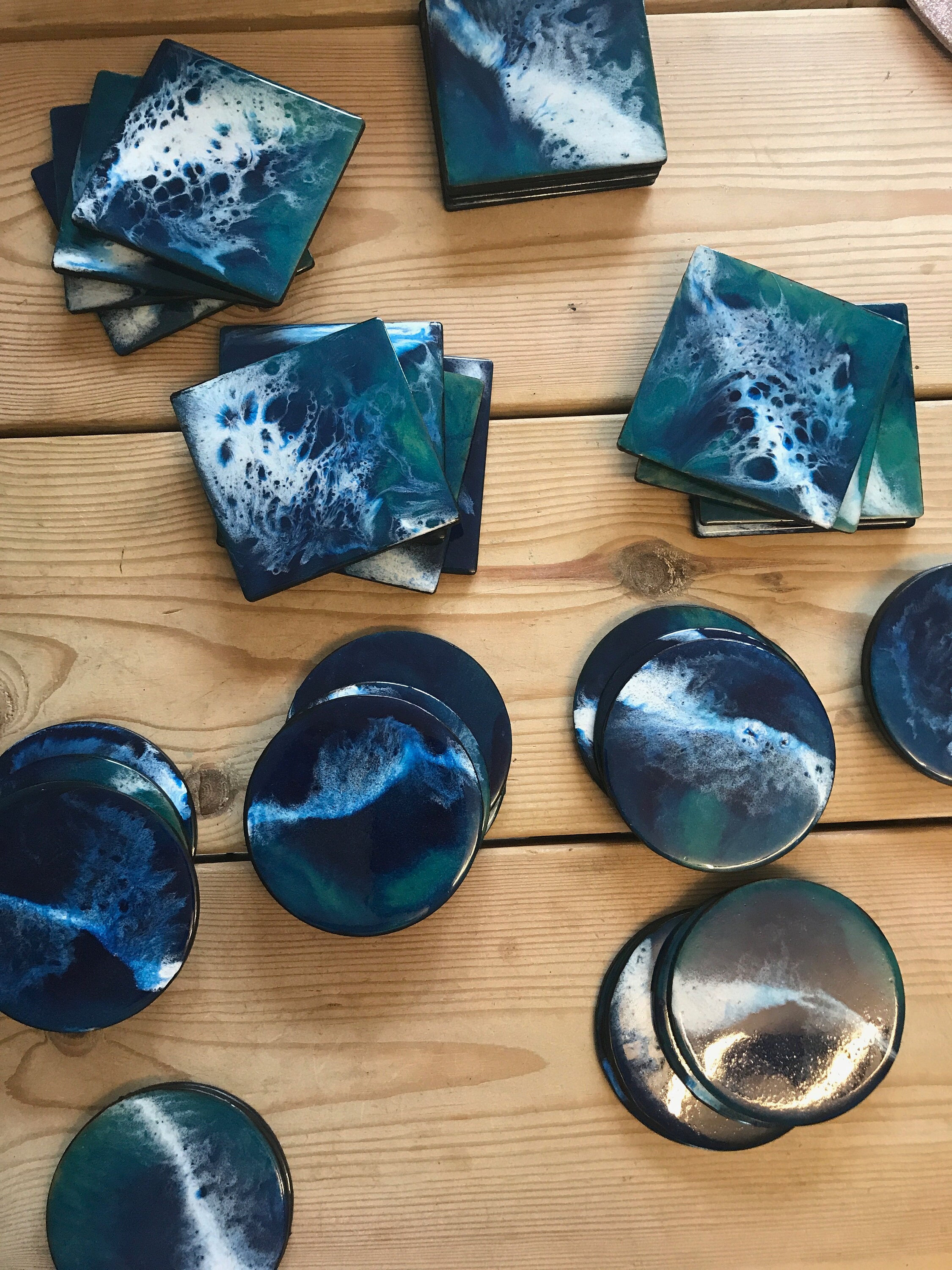 Resin Drink Coasters Ocean Themed Etsy