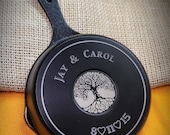 5 Inch Engraved Cast Iron Skillet - 6 Year Anniversary - Tree of Love