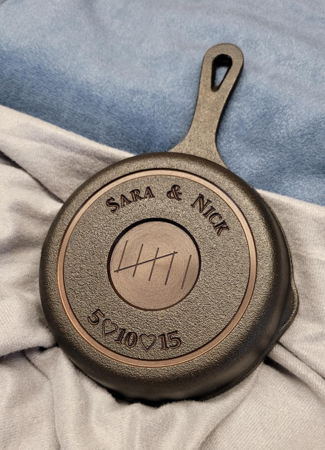 5 Engraved Cast Iron Skillet Anniversary 6 Years 