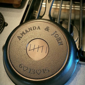 8 Inch Engraved Cast Iron Skillet image 1