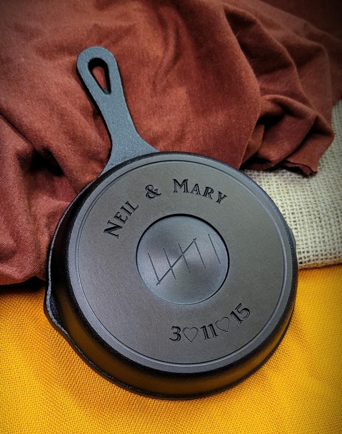 5 Inch Engraved Cast Iron Skillet Custom Anniversary - Etsy UK