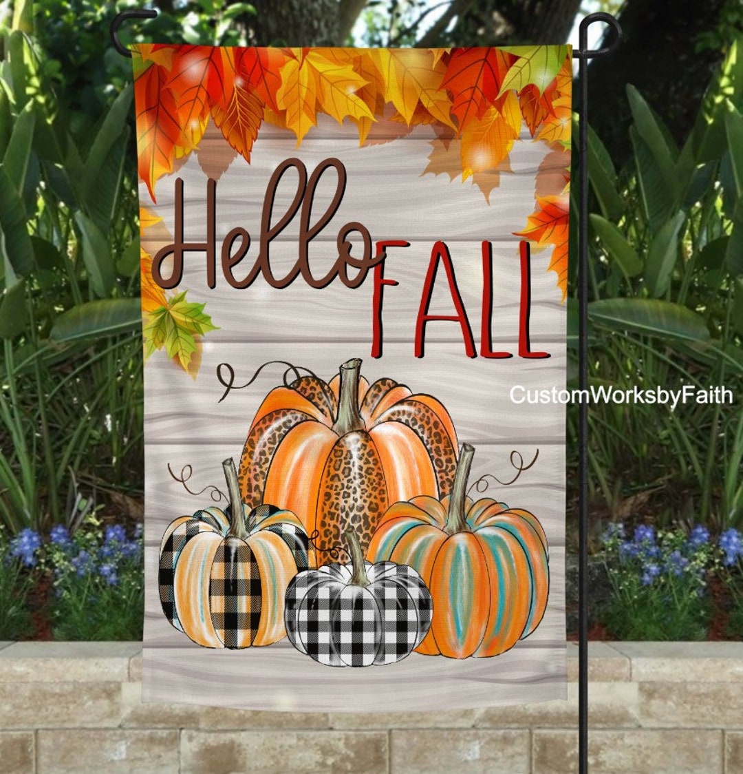 Fall Garden Flag, Double Sided 12x18 Garden Flag, Colorful Pumpkins - Etsy