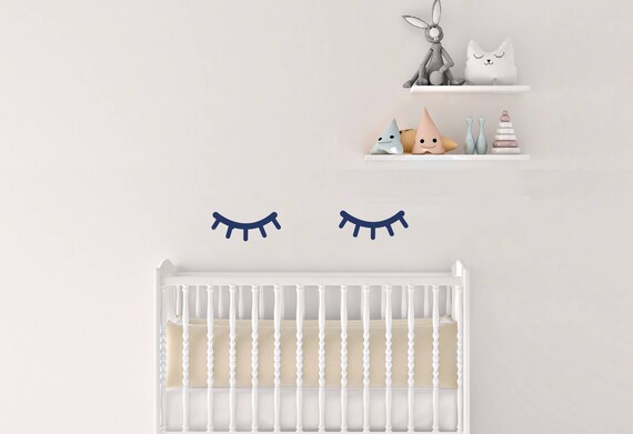 nursery wall decals sleepy eyes stickers wall stickers wall | etsy