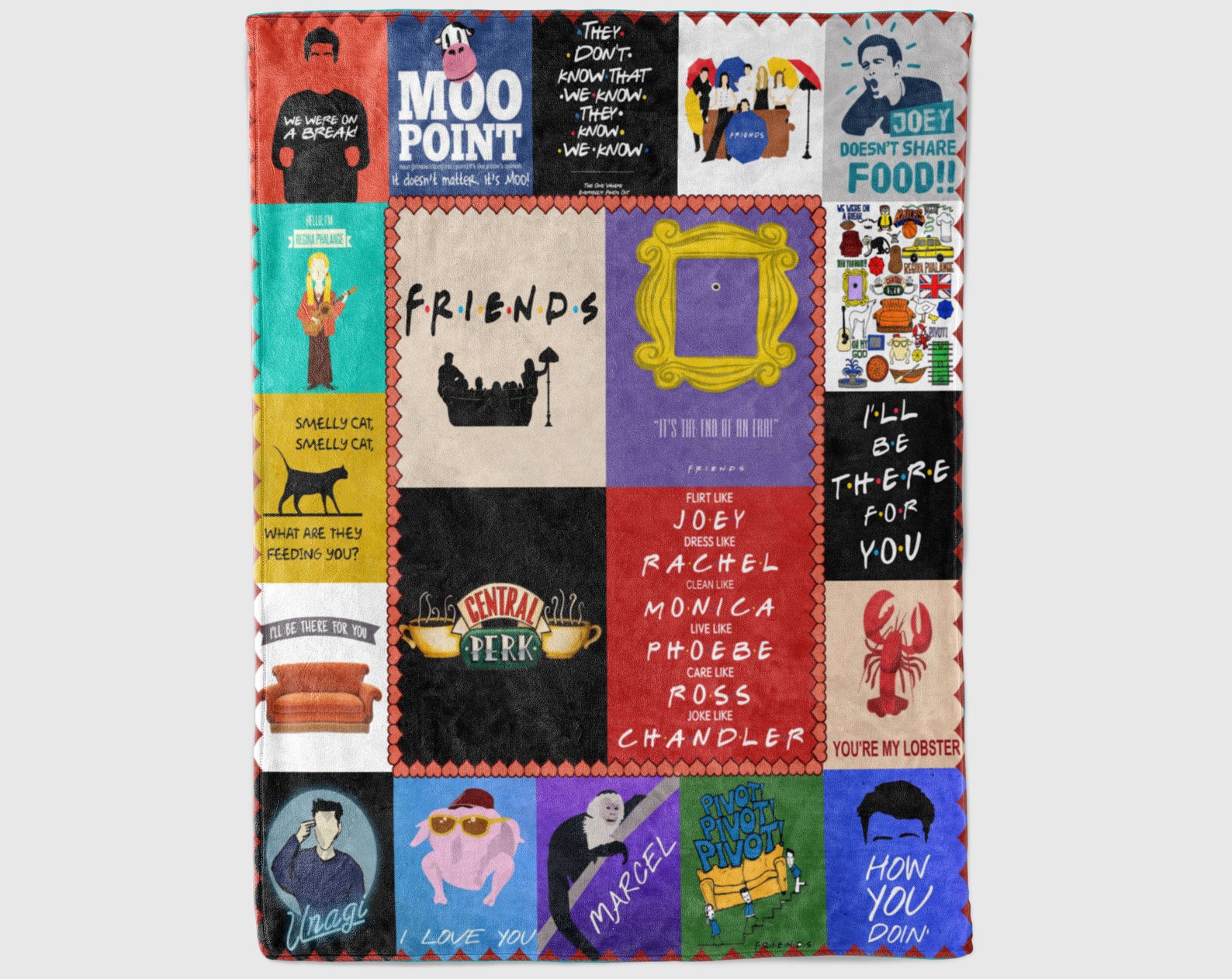 Friends TV Show Blanket Friends Blanket TV Show Joey Etsy