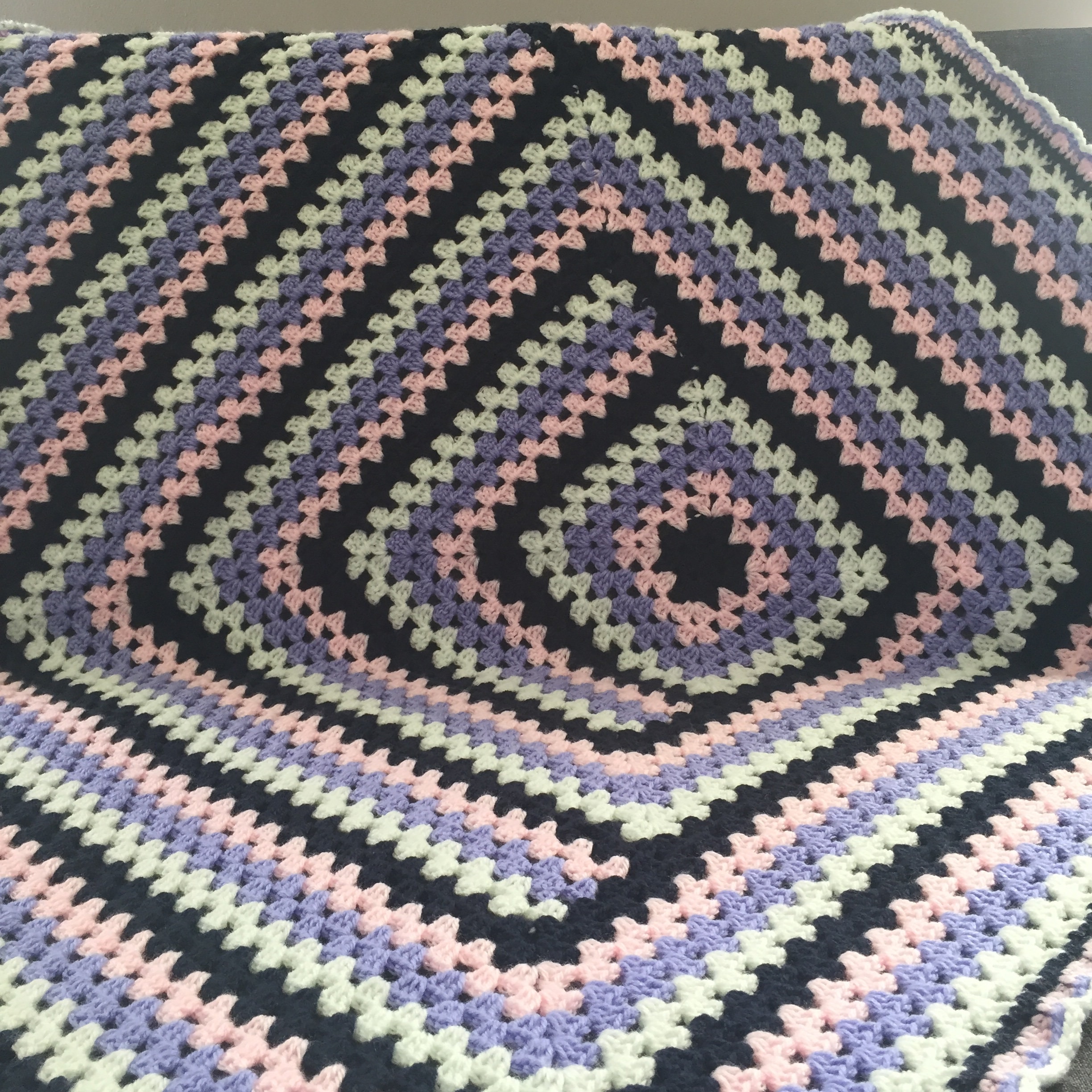 Crochet Granny Square Log Cabin Blanket Pattern two Sizes Etsy