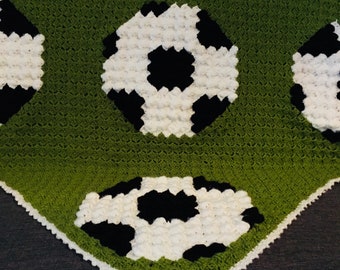 Crochet Corner To Corner (C2C) Football Blanket Pattern