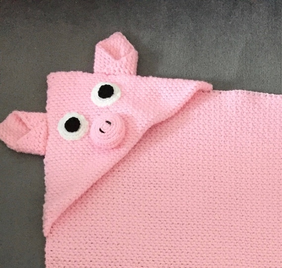 Hooded Pig Crochet Blanket Pattern 2 Sizes Etsy Canada