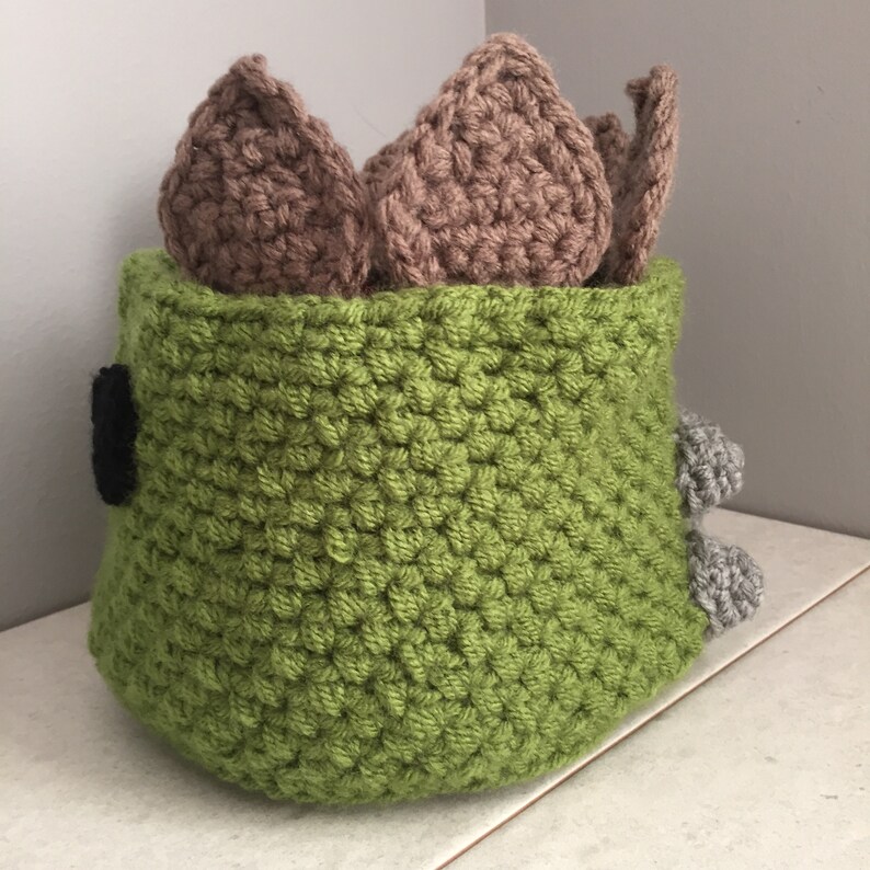 Crochet Stegosaurus Storage Basket Pattern 3 Basket Sizes image 7