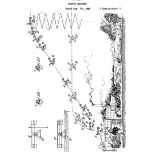 1925 Flying Machine U.S. Patent 1,526,657 sprk.plug image® card image 5