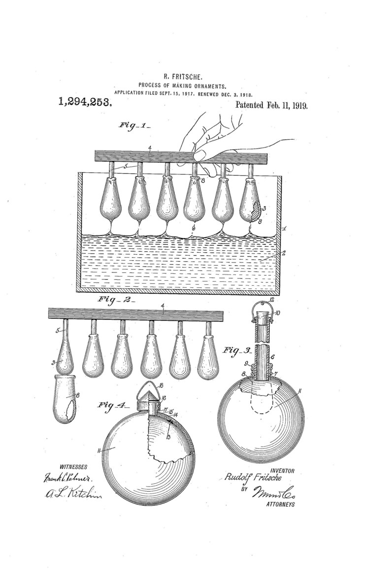 1919 Process of Making Ornaments Holiday Card U.S. 1,294,253, sprk.plug image Greeting Card image 4