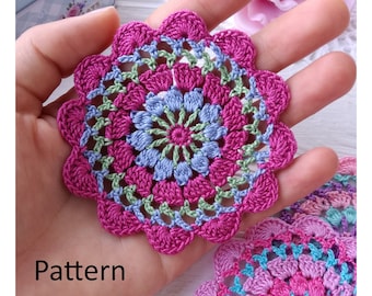 Small crochet doily PATTERN. Idea for Halloween. Crochet coaster pattern.