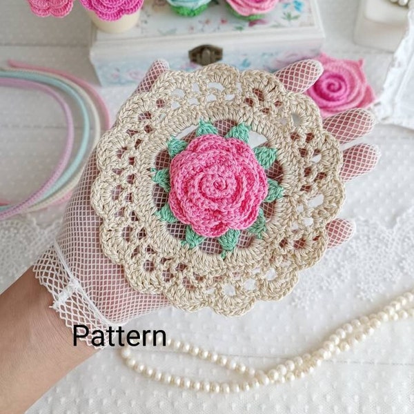 Crochet doily PATTERN. Doily for dreamcatcher. Crochet lace motif. Crochet flower. Doily decor.