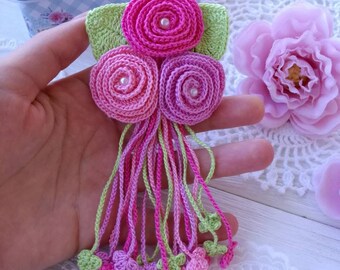Crochet Fleur Crochet Et Crochet Roses Pompon Etsy