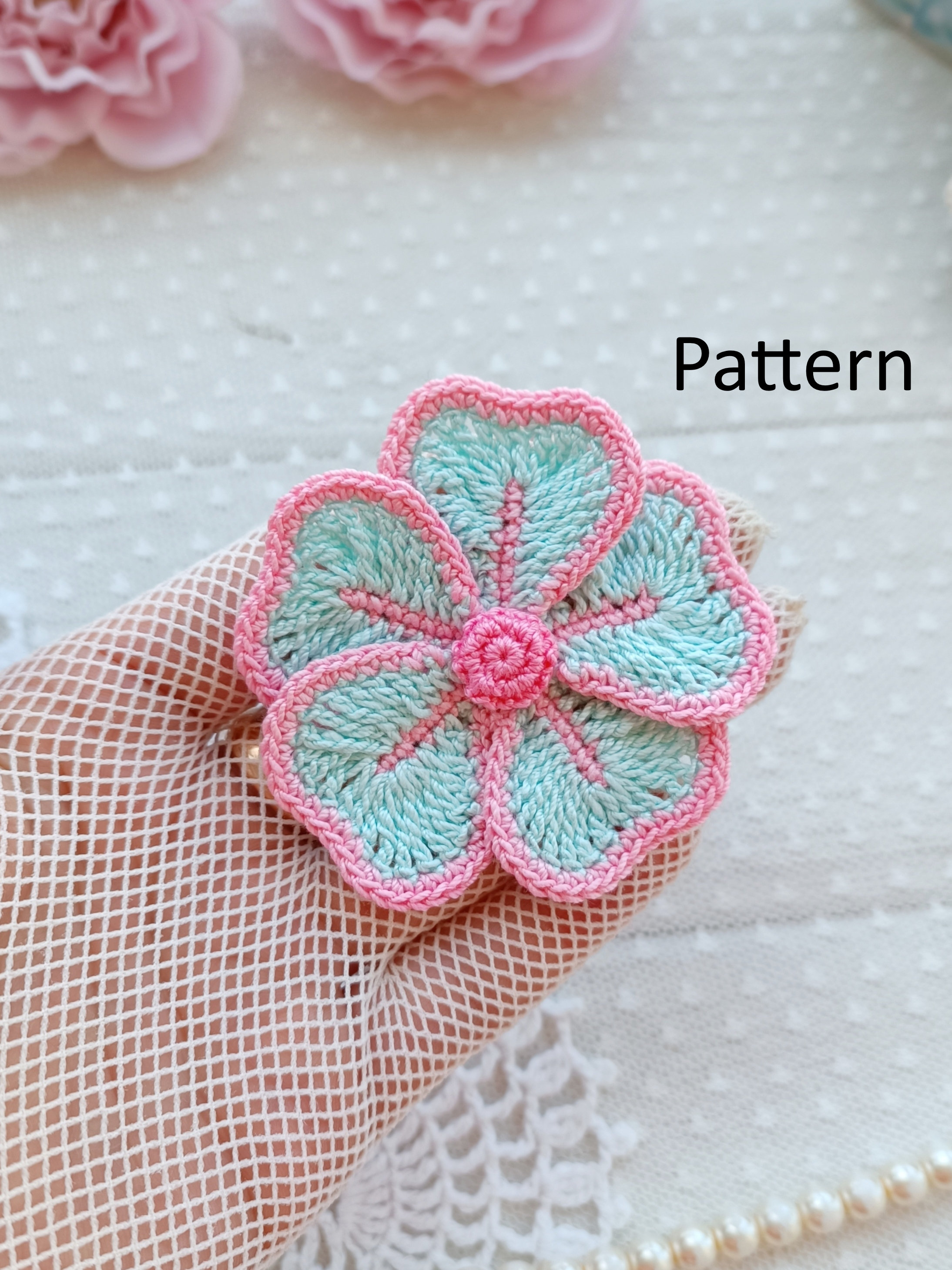 crochet flower pattern diagram