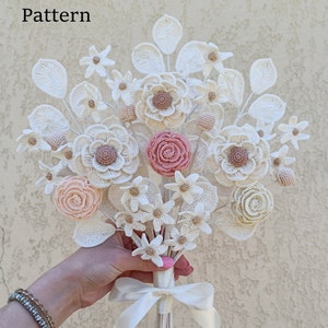 Crochet Pattern. Wedding bouquet. PDF tutorial. Dried flowers. Flowers for decor. Gift flowers. Crochet for women.