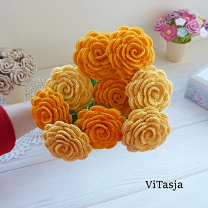 Crochet rose PATTERN. Flowers for home decor. Crochet gift. Crochet for mother's Day. image 5