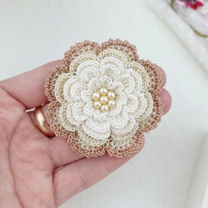Multilayer Crochet Flower Pattern PDF, Large Decorative Flower Tutorial for Hats, Bags, Clothing and Wedding Accessories