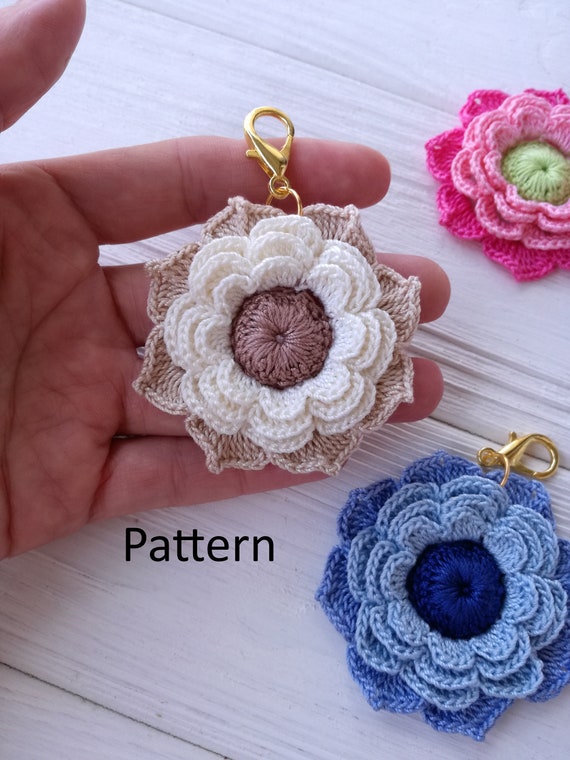 Toys Crochet flower key ring Stuffed Animals & Plushies