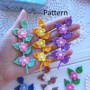 Crochet branch PATTERN. Crochet applique pattern. Crochet motif pattern. Crochet leaf pattern. Crochet patterns. Crochet PDF. Easy pattern