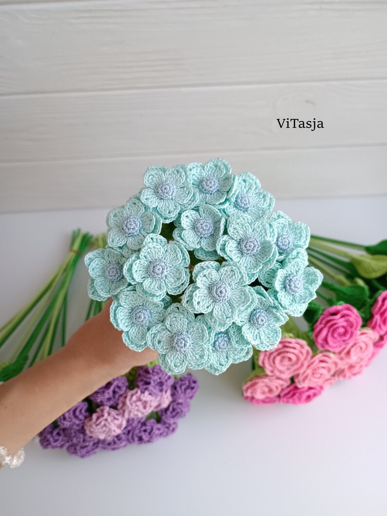 Crochet bouquet PATTERN. Flowers for decor. Make crochet gift. Crochet wedding flowers. Floral Arrangement. Crochet flowers for mothers day. image 8