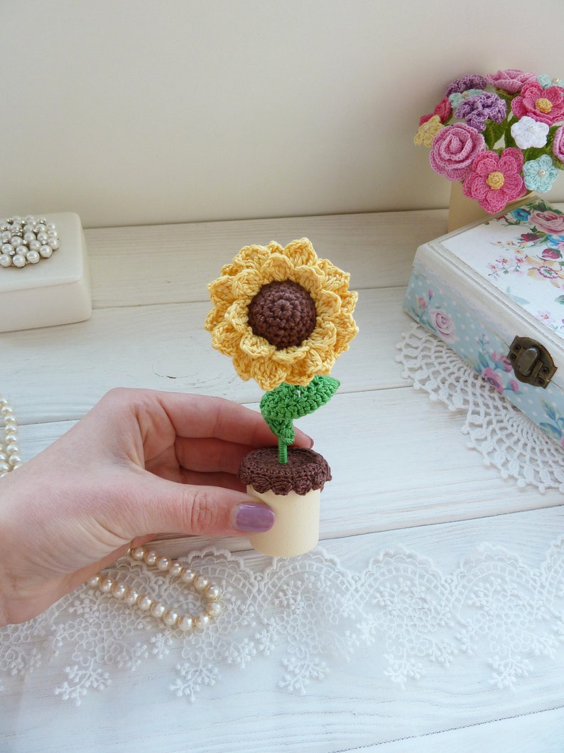 Crochet flowers PATTERN.Sunflower pattern. Bouquet Etsy