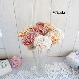 Crochet rose PATTERN. Flowers for home decor. Crochet gift. Crochet for mother's Day. image 3