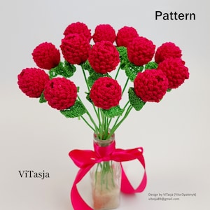Gehaakt bloemenpatroon: bol amarant. Gehaakt decor. Eenvoudige haaktutorial. Gehaakt cadeaupatroon. Gehaakte bloemen voor Moederdag.