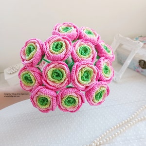 Crochet flower PATTERN. Bouquet for gift. Crochet home decor. Wedding bouquet. image 4