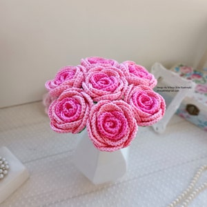 Crochet flower PATTERN. Bouquet for gift. Crochet home decor. Wedding bouquet. image 7