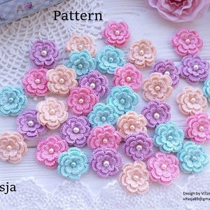Crochet Flower Pattern PDF, Wedding Flower Crochet Tutorial, DIY Rose Appliqué, Bridal Bouquet, Craft Embellishment, Instant Download