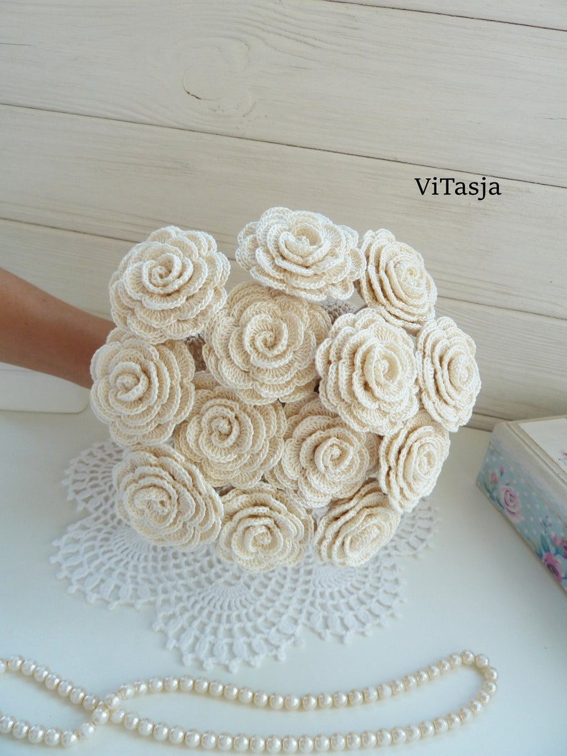 Crochet rose PATTERN. Flowers for home decor. Crochet gift. Crochet for mother's Day. image 7