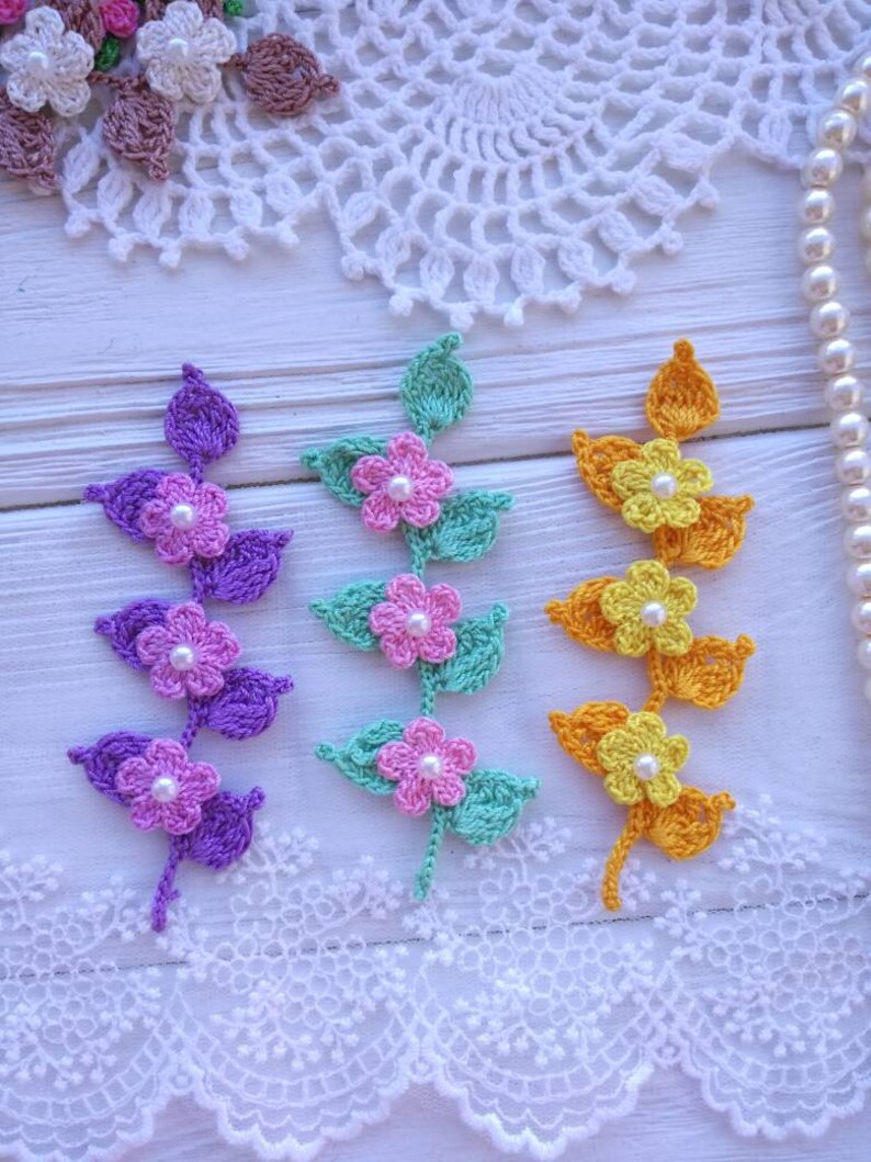 Crochet Branch PATTERN. Crochet Applique Pattern. Crochet Etsy