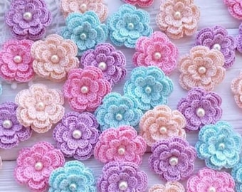 Crochet Flower Pattern PDF, Wedding Flower Crochet Tutorial, DIY Rose Appliqué, Bridal Bouquet, Craft Embellishment, Instant Download