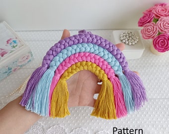 Pattern / Video Tutorial for the Rainbow.  Wall hanging decor for nursery. Hand made decoration. Rainbow.