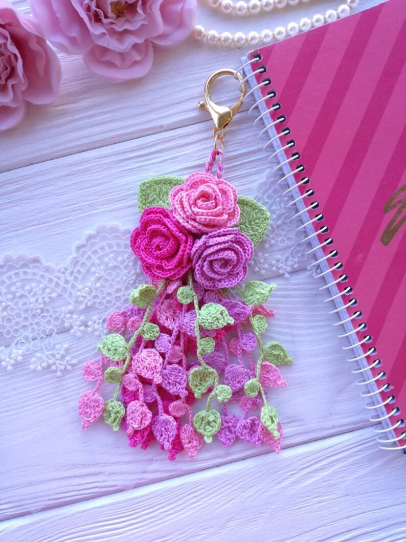Crochet flower PATTERN. Crochet rose. Pattern tassel. Pattern Etsy