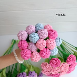 Crochet bouquet PATTERN. Flowers for decor. Make crochet gift. Crochet wedding flowers. Floral Arrangement. Crochet flowers for mothers day. image 9