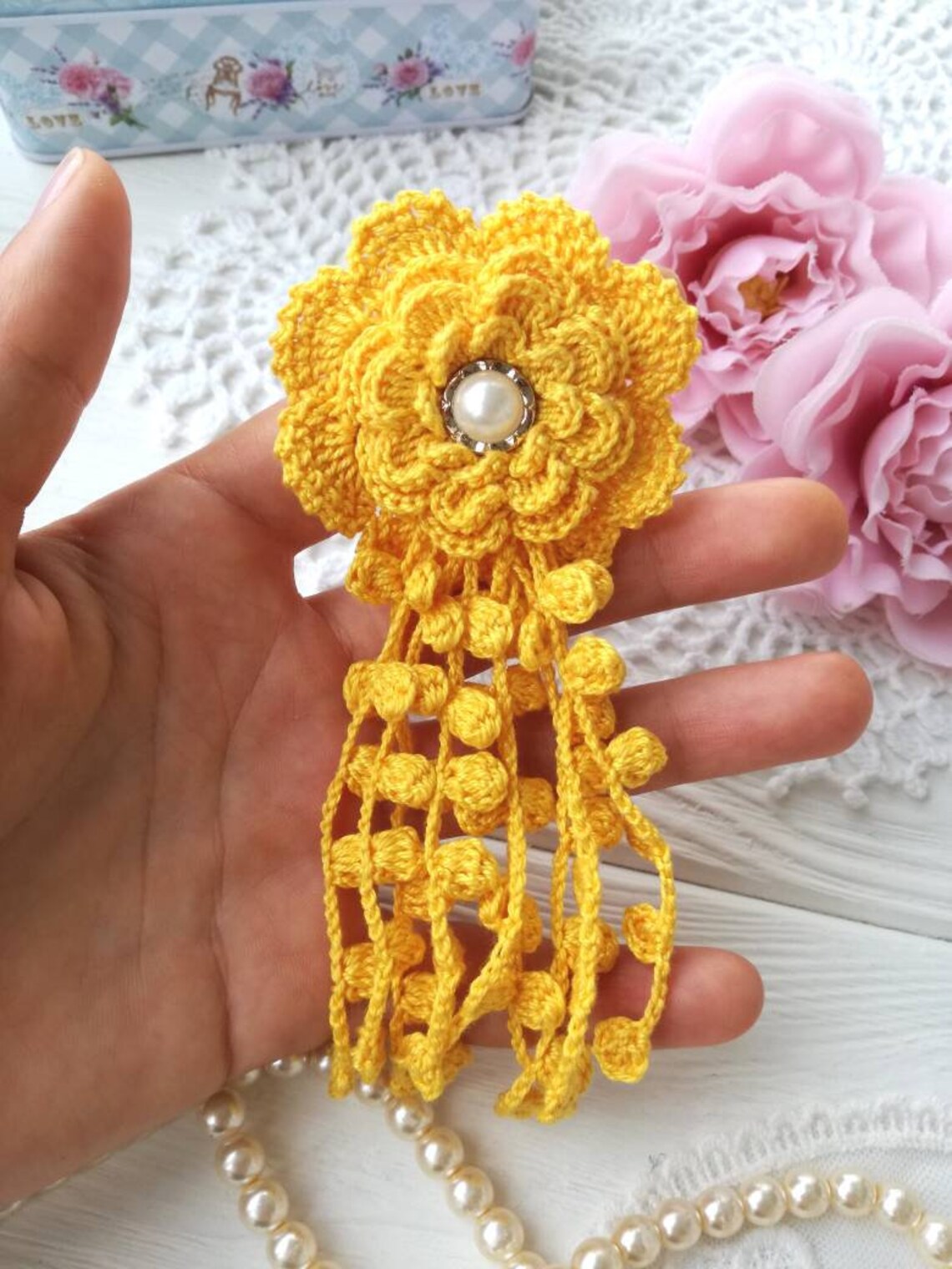 Crochet flower Etsy