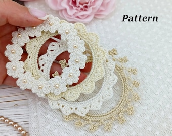 Crochet frame PATTERNS 4 types. Wedding crochet. Accessories. Crochet wreath. Photo frame. Crochet miniature. Baby crochet. Decoration.