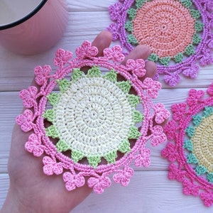 Crochet coaster PATTERN. Crochet kitchen decor. Crochet doily pattern. Christmas crochet. Crochet PDF. Christmas coasters. Christmas gift image 6