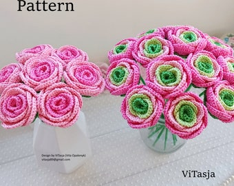 MOTIF de fleurs au crochet. Bouquet à offrir. Décoration d'intérieur au crochet. Bouquet de mariée.