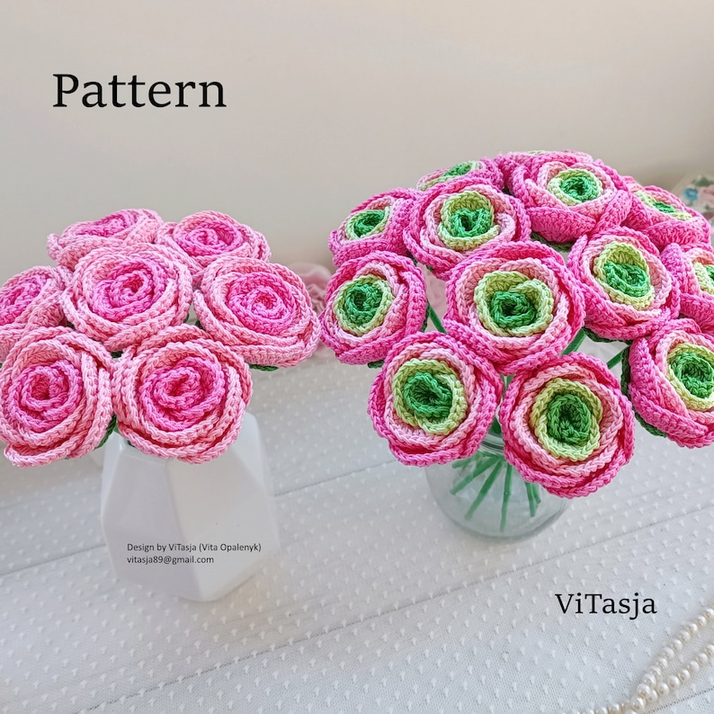 Crochet flower PATTERN. Bouquet for gift. Crochet home decor. Wedding bouquet. image 1