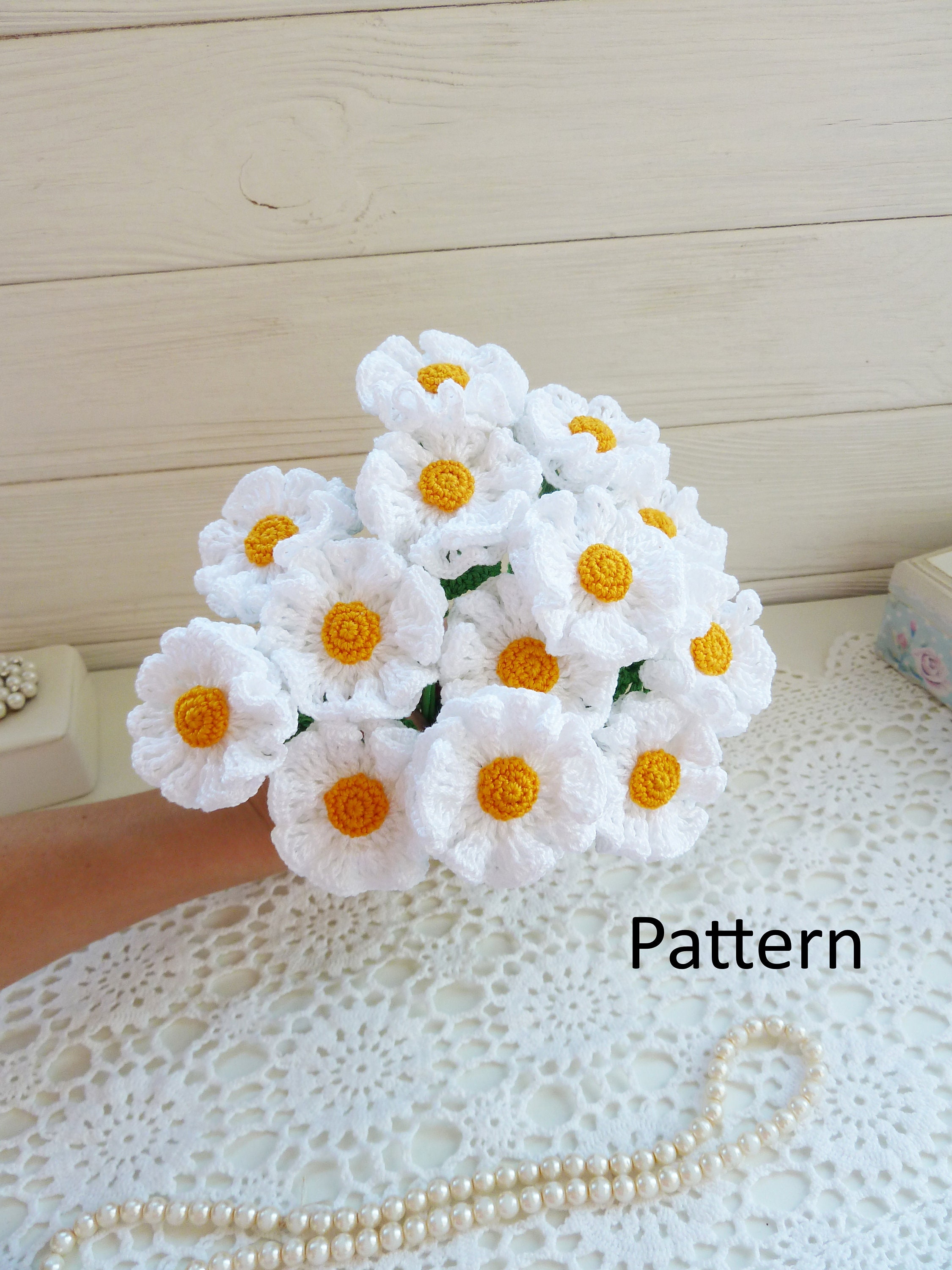 Crochet daisy flower (per piece)