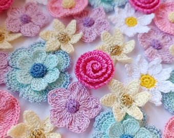 Crochet Flowers PATTERN. Crochet Headband Flower. Photo Tutorial. Crochet Applique.Brooch Pattern.Crochet for girls.Crochet jewelry pattern.