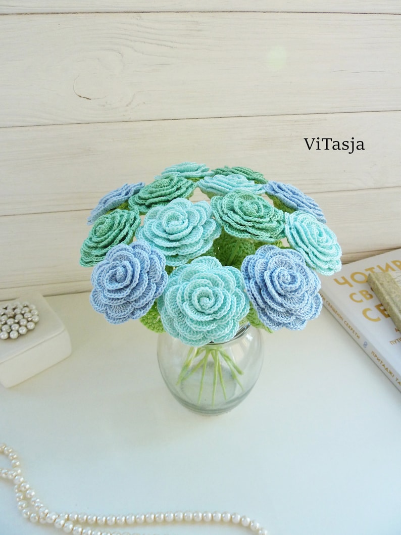 Crochet rose PATTERN. Flowers for home decor. Crochet gift. Crochet for mother's Day. image 8